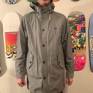 Fred Perry gray oxford parka